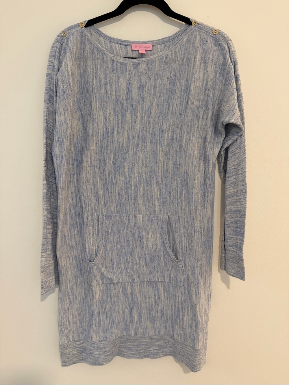 *LIKE NEW* Lilly Pulitzer Light Blue Marled Crewneck Coverup / Sweater Dress